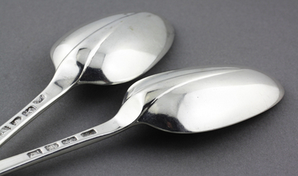 Rat Tail Hanoverian Tablespoons (Pair) - Ridge and Brooke Family Armorial